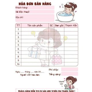 ❤️HOÁ ĐƠN BÁN HÀNG 1 LIÊN CUỐN LỚN NGẪU NHIÊN 100 tờ