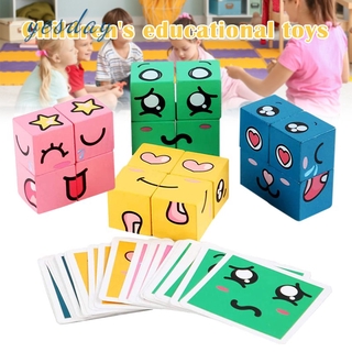 Bộ Đồ Chơi Xếp Hình Biểu Tượng Cảm Xúc Bằng Gỗ Cho Bé