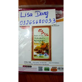 Tranh thêu cha mẹ 52x94cm chưa thêu 53339