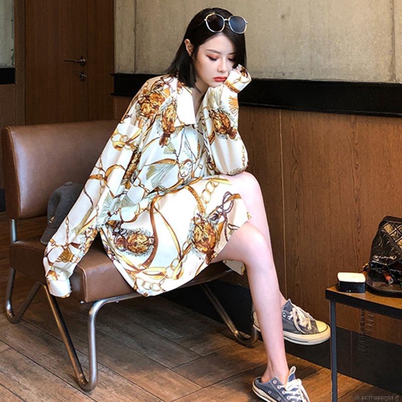 Áo sơ mi dáng rộng tay dài phong cách cổ điển thanh lịch cho nữ