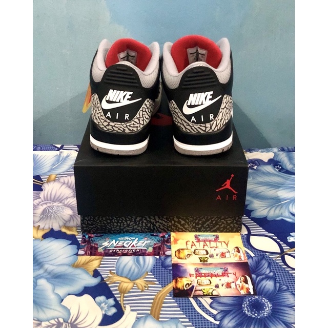 'Giày Cổ Thấp' Nike Air Jordan 3 Retro Black Cement