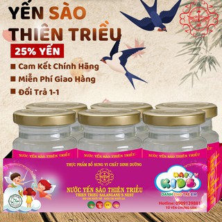 Yến Sào Thiên Triều 25% yến tươi cho bé nguyên chất Hộp 6 lọ x 70ml