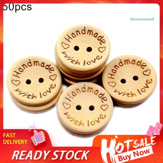 Set 50 nút gỗ khắc chữ handmade trang trí quần áo