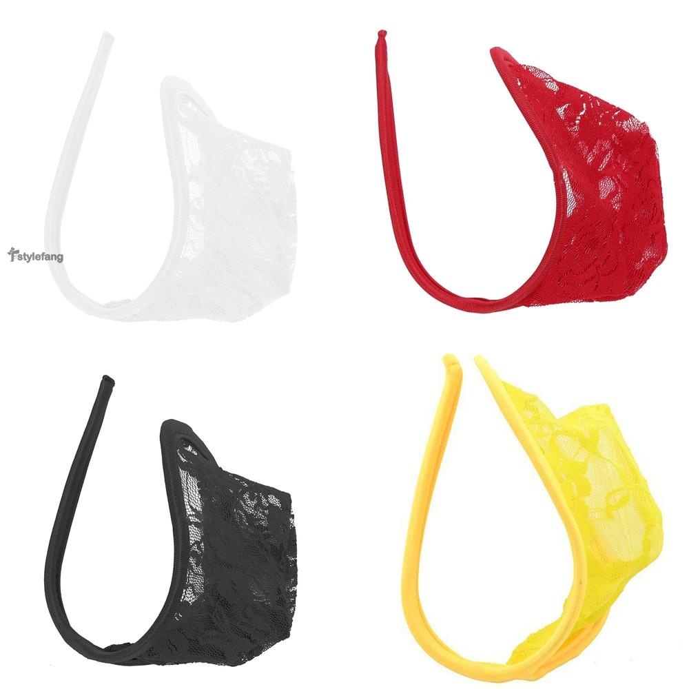 STYLEF-~Mens C-String Lace Lingerie Mens Sexy String Underwear C-String Floral-