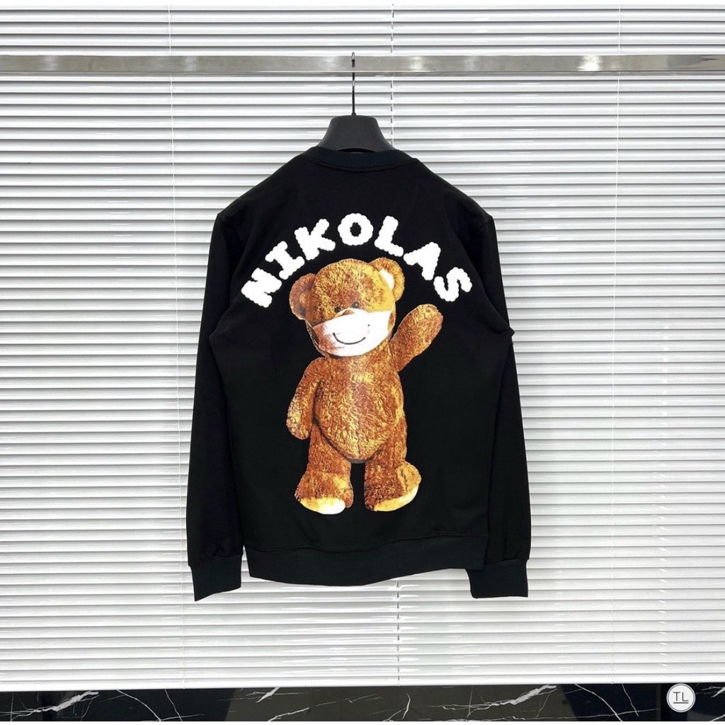 Áo Nỉ Sweater Gấu Nikolas Hình In 5D Cao Cấp Chất Vải Nỉ Cotton Thoáng Mát Siêu Hot