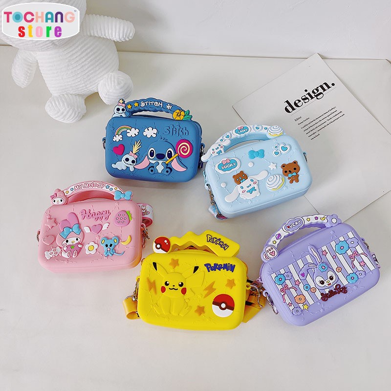 Túi Đeo Chéo Cho Bé, Túi Đeo Chéo Trẻ Em, Túi Hoạt Hình Mini Cho Bé Đi Chơi, Du Lịch, Đựng Lì Xì Tiện Lợi (Mẫu Túi Vuông