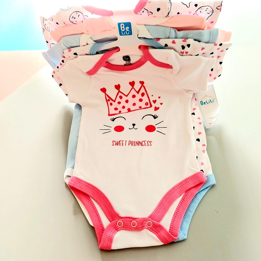 Set 5 chiếc body chip ngắn tay xuất dư cho bé trai bé gái