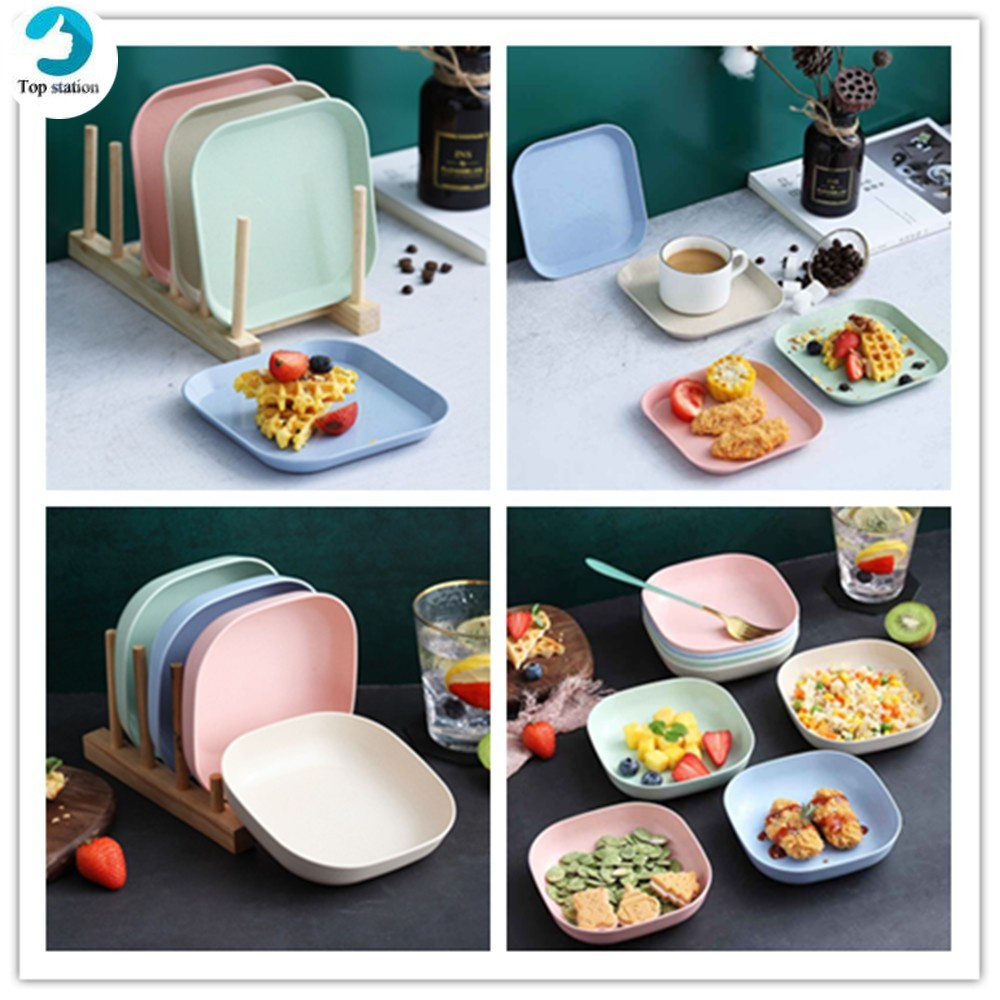 Đĩa đựng thức ăn đa năng làm từ chất liệu lúa mạch sử dụng tiện lợi