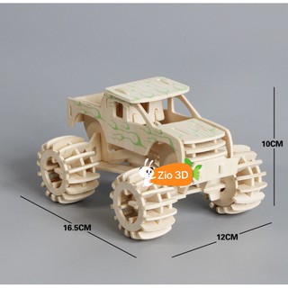 Mô hình lắp ráp gỗ 3D Xe Tải Quái Vật