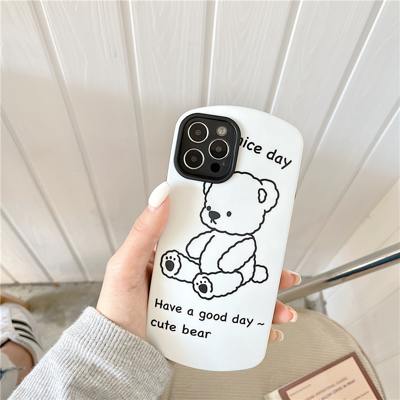 Bao da điện thoại hình gấu gió đơn giản cho iPhone 7G / 8G 7P / 8P IPX / XS XR XS MAX IP11 IP11Pro IP11Pro tối đa IP12mini IP12 IP12PRO IP12PROMAX