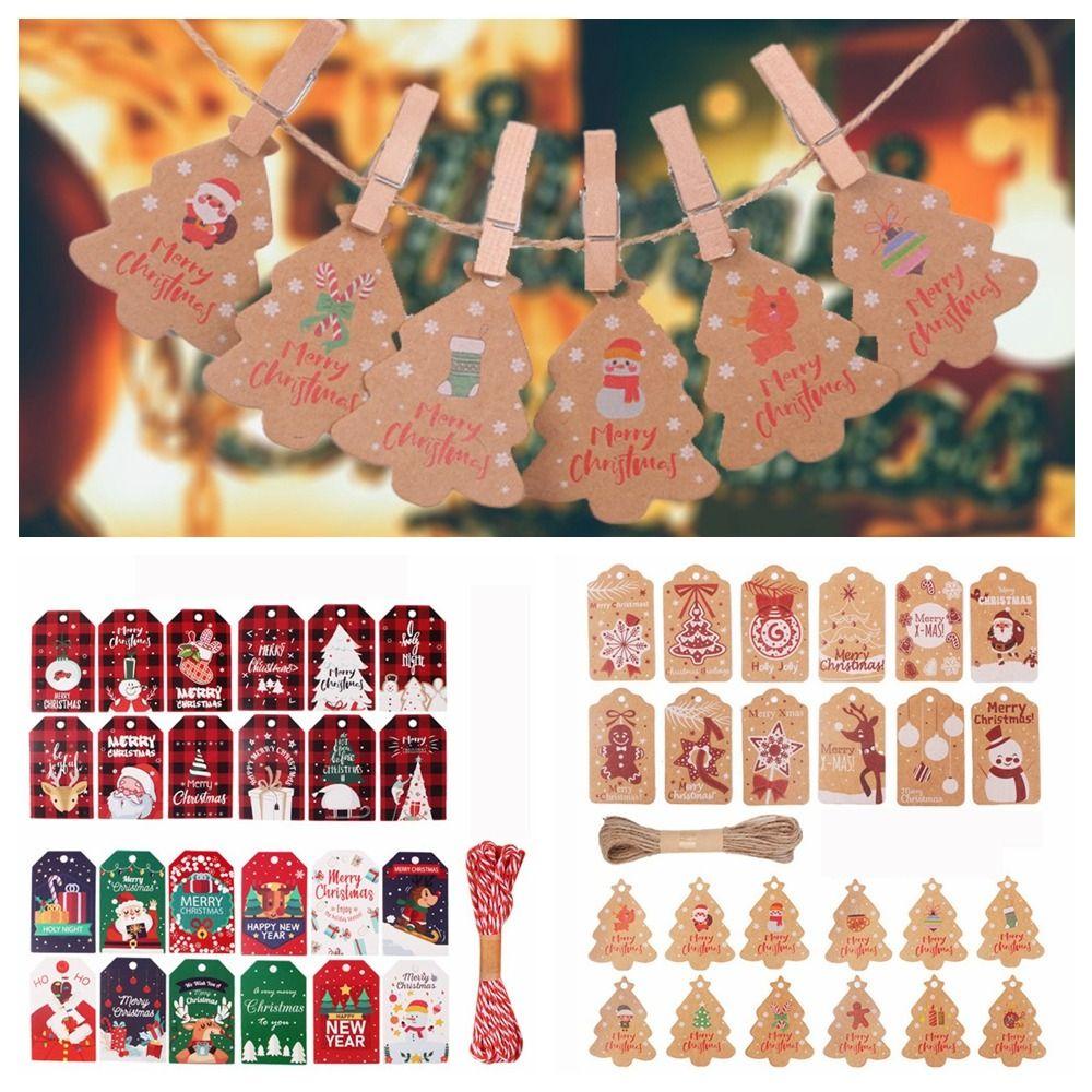 Thẻ Giấy Kraft Treo Trang Trí Cây Thông Giáng Sinh / Năm Mới DIY