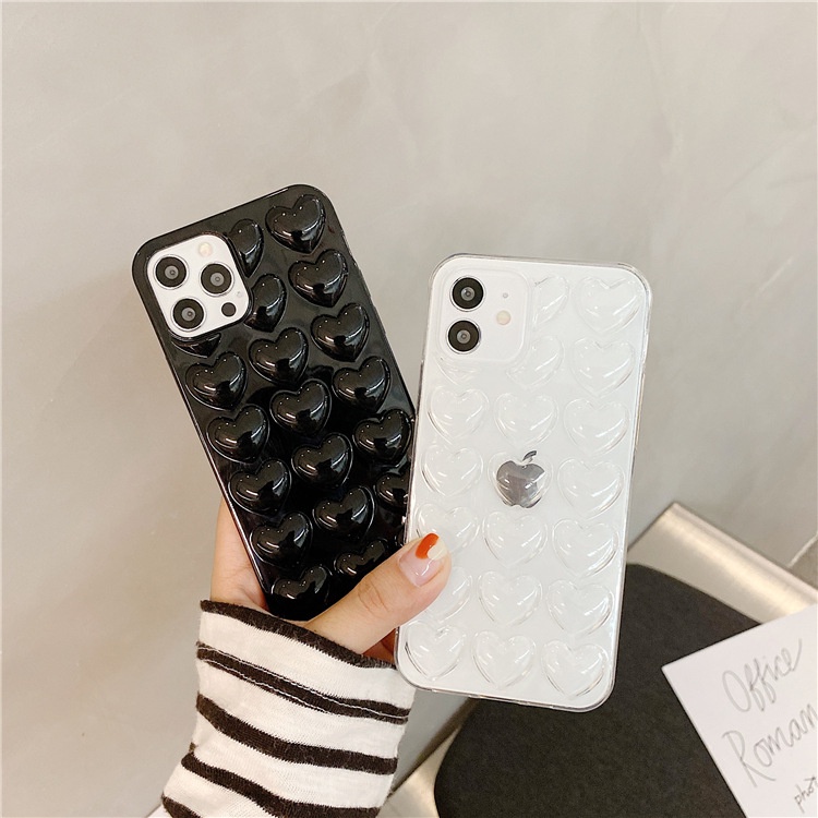Apple Ốp Điện Thoại Mềm Màu Trơn In Hình Trái Tim Bảo Vệ Toàn Diện Cho Iphone Xs Max 7 Plus 12 Pro | BigBuy360 - bigbuy360.vn