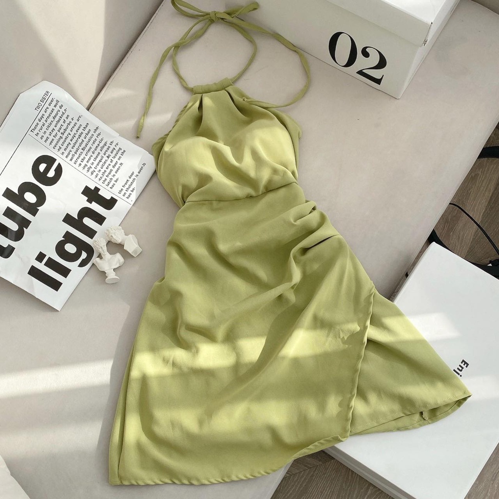 ĐẦM CỔ YẾM XANH VẠT HÔNG | BigBuy360 - bigbuy360.vn