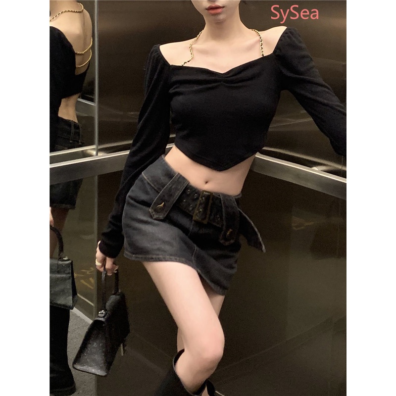 Áo Croptop Hở Lưng Phối Dây Xích Quyến Rũ Thời Trang Mùa Hè Cho Nữ