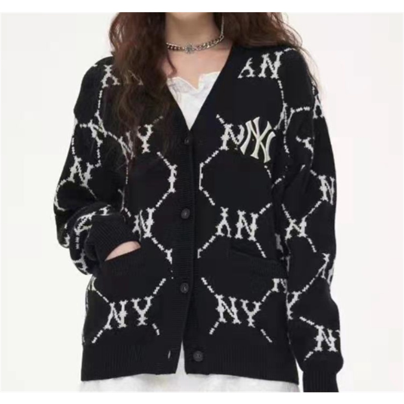 Áo khoác cardigan Mlb dệt kim tay dài thời trang cho nam nữ