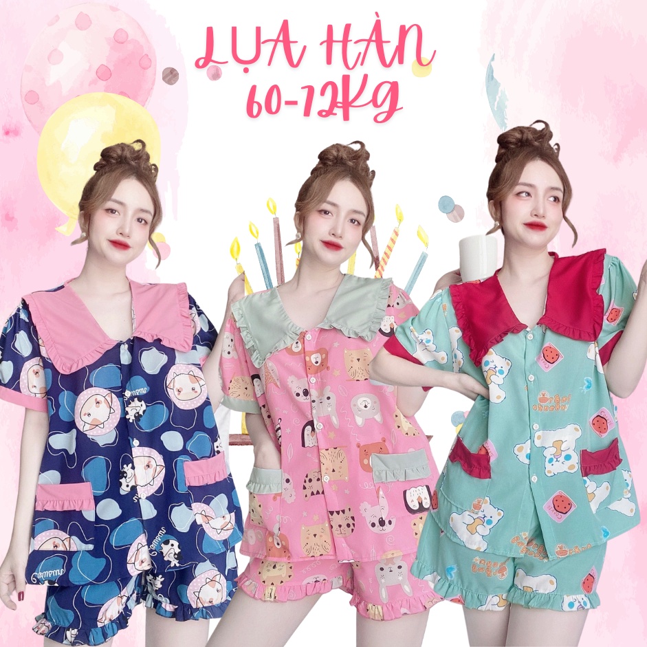 BỘ LỤA HÀN BIGSIZE 60-72KG FORM ĐÙI HOẠ TIẾT XINH