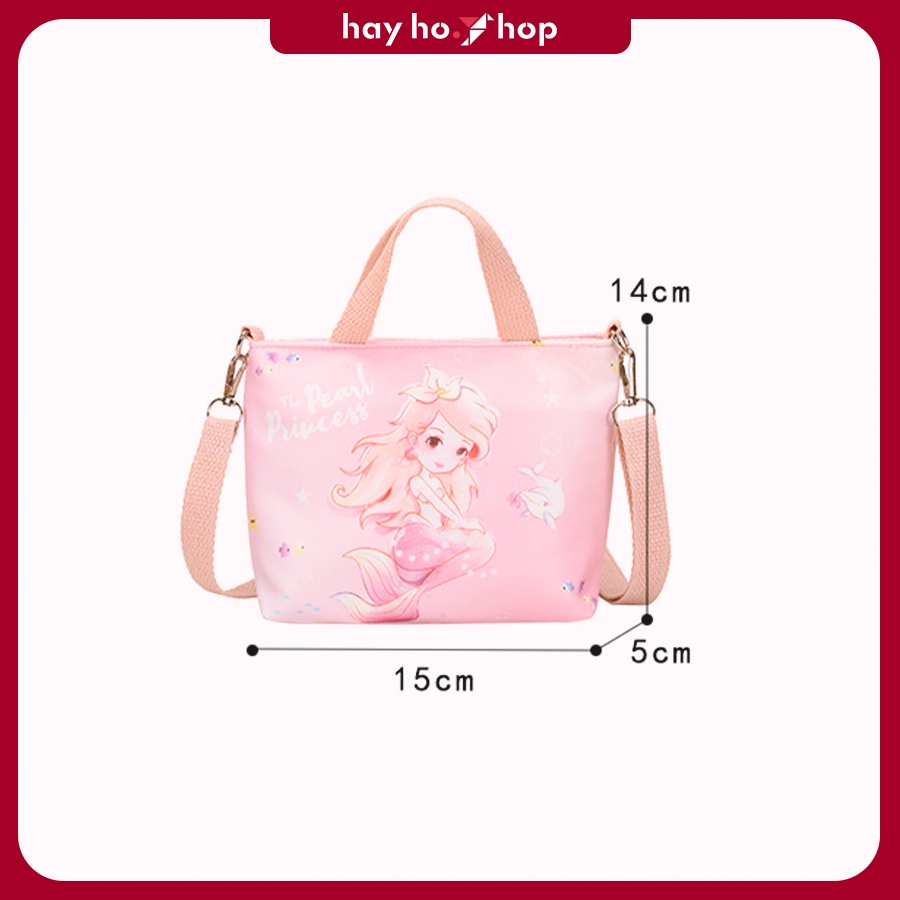 Túi đeo chéo cho bé gái nàng tiên cá màu hồng, tím dễ thương phong cách Hàn Quốc đi chơi, du lịch 2023