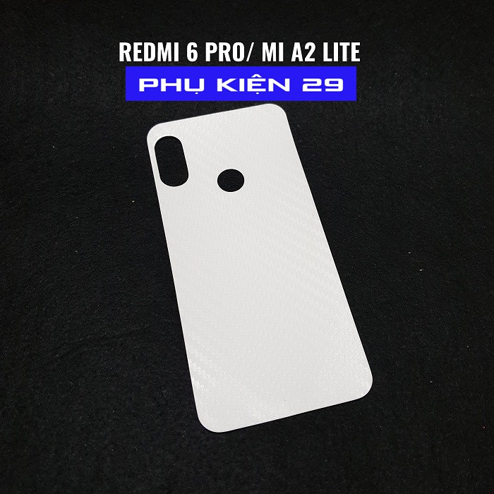 [Xiaomi Redmi 5/5 Plus/6 Pro/7/7 Pro/Mi A2 Lite] Dán lưng 3D vân Cacbon - Carbon