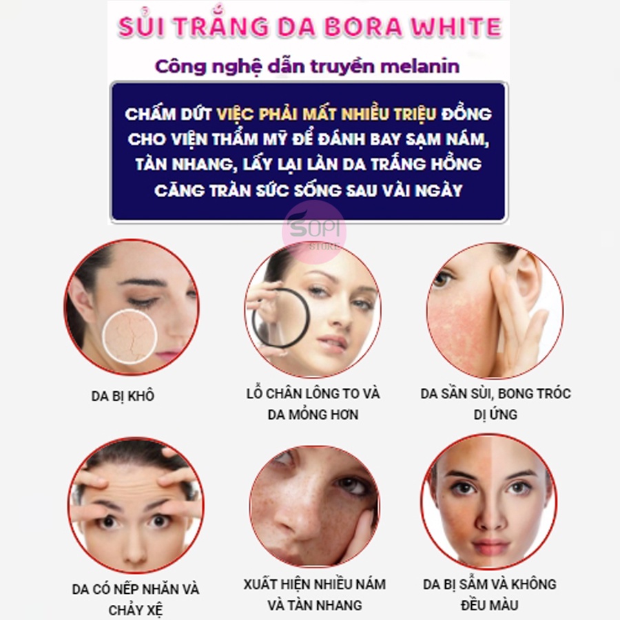 Bora White - Viên sủi trắng da Hàn Quốc chính hãng Tuýp 20 viên - Sopi Store