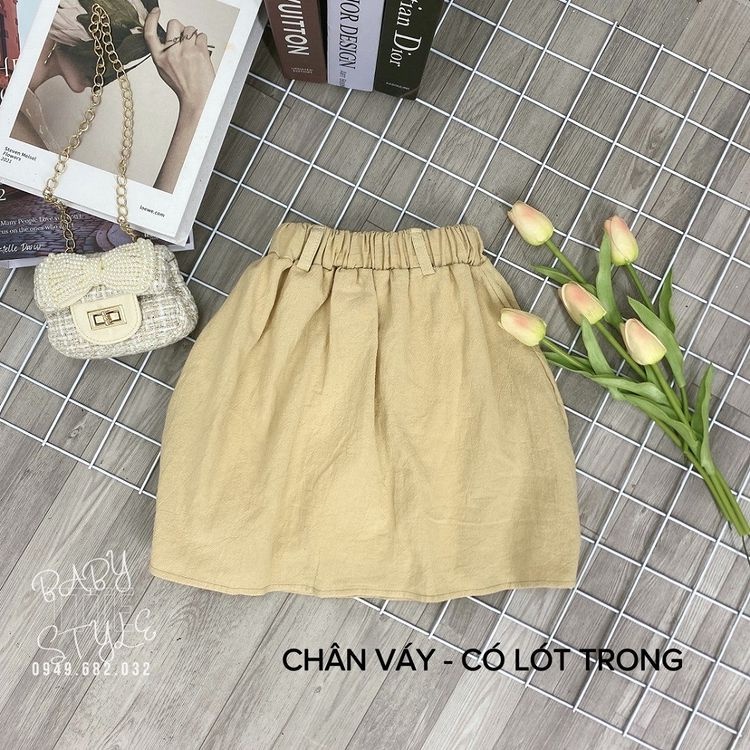 Set 2 món áo phối chân váy &quot;TENNIS&quot; 18-45kg cực xinh cho bé gái 4-14 tuổi. Thoáng mát. G28