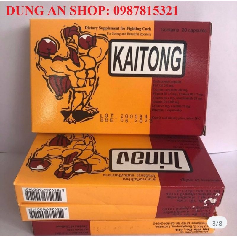 HỘP SÂM KAITONG NUÔI KÍCH LỰC CHO GÀ ĐÁ (20 viên)