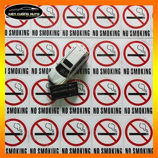 Decal logo nhắc không hút thuốc trên xe ô tô
