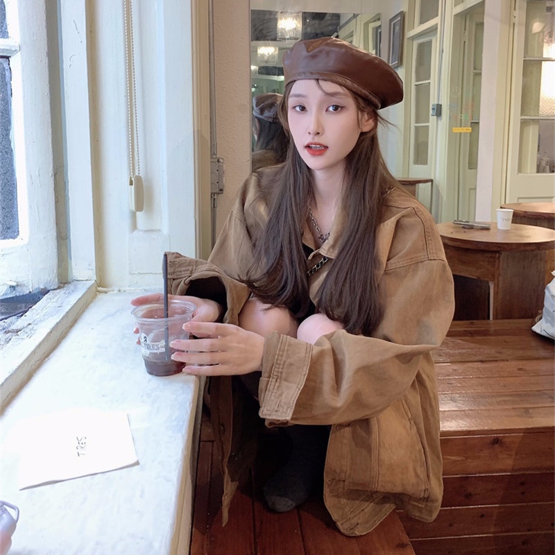 Áo Khoác Denim Dáng Rộng Thời Trang Mùa Thu Cho Nữ