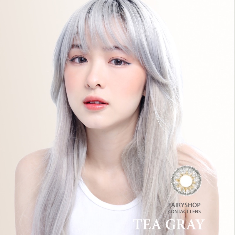 Áp tròng TEA gray 14.0mm - Kính Áp Tròng FAIRY SHOP CONTACT LENS độ 0 đến 6