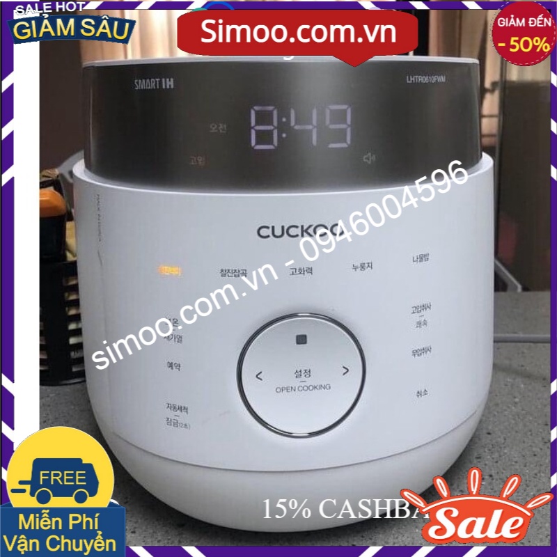 💥 ⚡ SẢN PHẨM CHÍNH HÃNG 💥 ⚡  NỒI CƠM ĐIỆN CAO TẦN Cuckoo IH Smart Twin Pressure CRP-LHTR 0610FW 1.08 lít Bảo hành 24 t