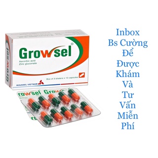 Growsel viên kẽm và C giảm mụn , giảm tiết nhờn ( hộp 30 viên)