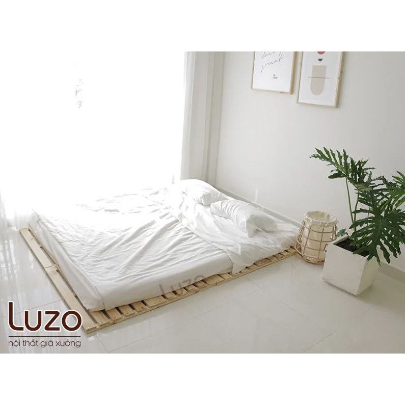 Giường Pallet Luzo Bệt 1m6 x 2m gỗ thông sấy nhập khẩu mới 100% PLB4 (chân cao 3cm) | BigBuy360 - bigbuy360.vn