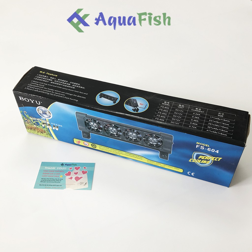 Quạt Làm Mát Nước Bể Cá BOYU FS 604 (chạy êm, tiết kiệm điện)