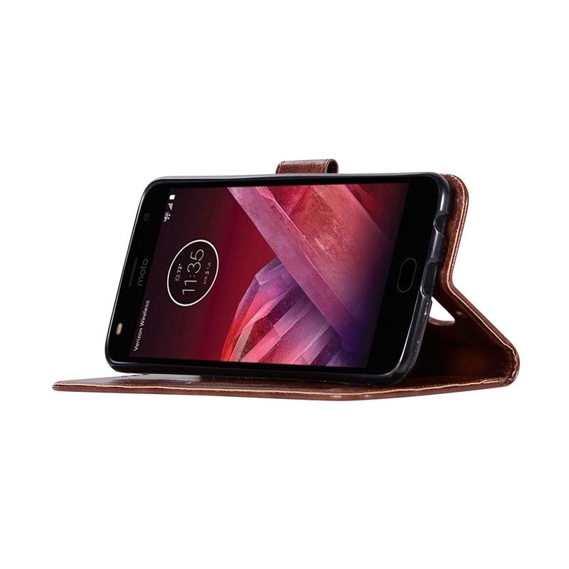 Bao da điện thoại có ngăn để thẻ dành cho Motorola Moto Z4 Z3 Z2 Z P30 One Play Force