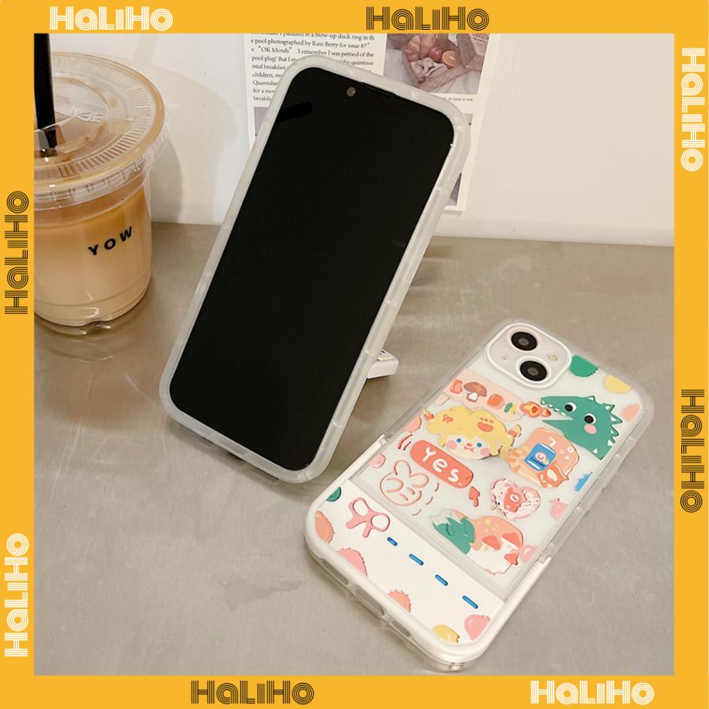 iPhone Case with Invisible Folding Stand Silicone Soft Case Airbag Shockproof Protection Camera Cartoon Cute Compatible For iPhone 11 Pro Max 13 Pro Max 12 Pro Max 7Plus xr XS Max