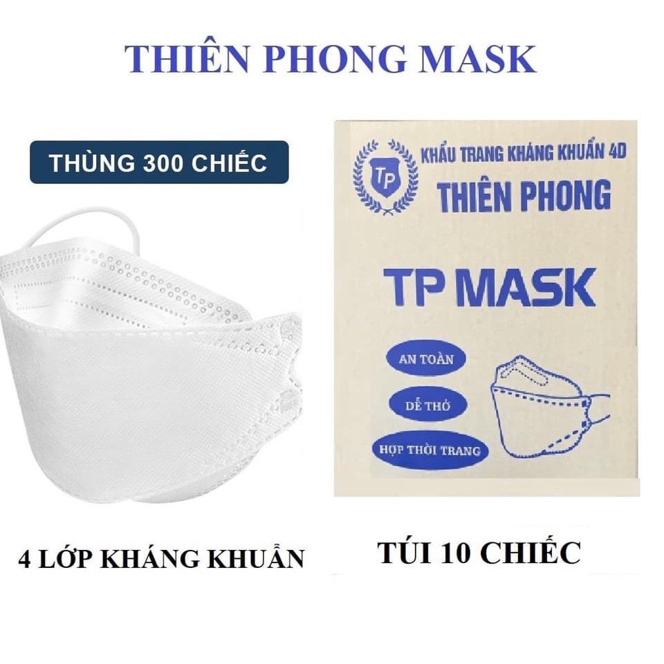 THÙNG 300 CHIẾC KHẨU TRANG KHÁNG KHUẨN 4D TP MASK KF94 ÔM SÁT MẶT KHÔNG GÂY KÍCH ỨNG DA