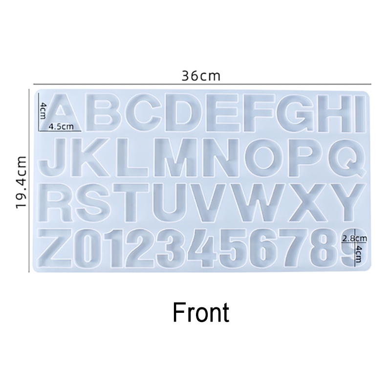 Khuôn Silicone Làm Mặt Dây Chuyền / Bông Tai / Móc Khóa Hình Chữ Cái / Chữ Số Bằng Resin