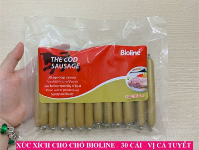 Xúc xích chó mèo Bioline vị gà,cá,bò