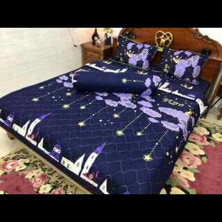 Bộ chăn, ga, gối trần bông phủ 3 vế 300k. Chat để chọn màu.