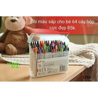 Hộp bút sáp màu 64 cây.
