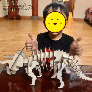 [No Box] Đồ Chơi Lắp Ráp Gỗ Thông Minh Mô hình Khủng Long 16 mẫu