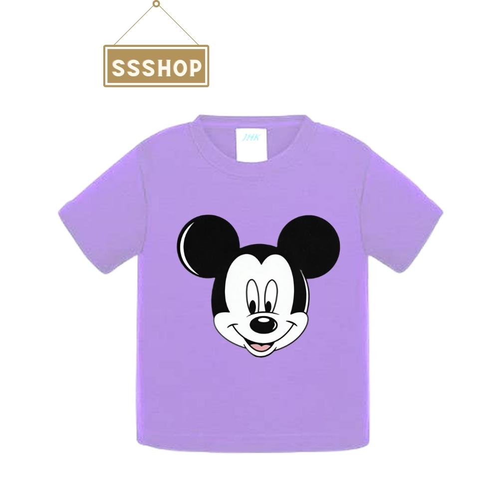 Áo thun trẻ em💖Áo cotton mát mịn In Hình chuột Mickey cho bé trai và bé gái - SSSHOP 03