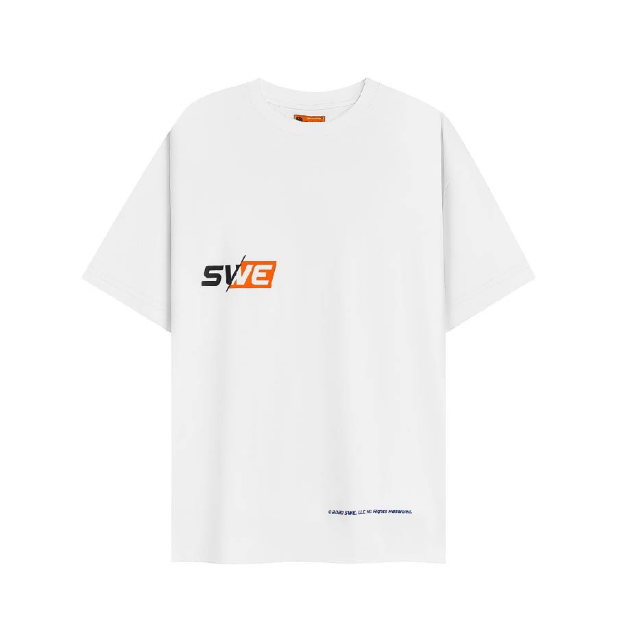 Áo Phông Unisex S.WE Logos Tay Lỡ Form Rộng - Áo Thun Unisex Chất Liệu Cotton 2 Màu Đen Trắng Logos S.WE AT010