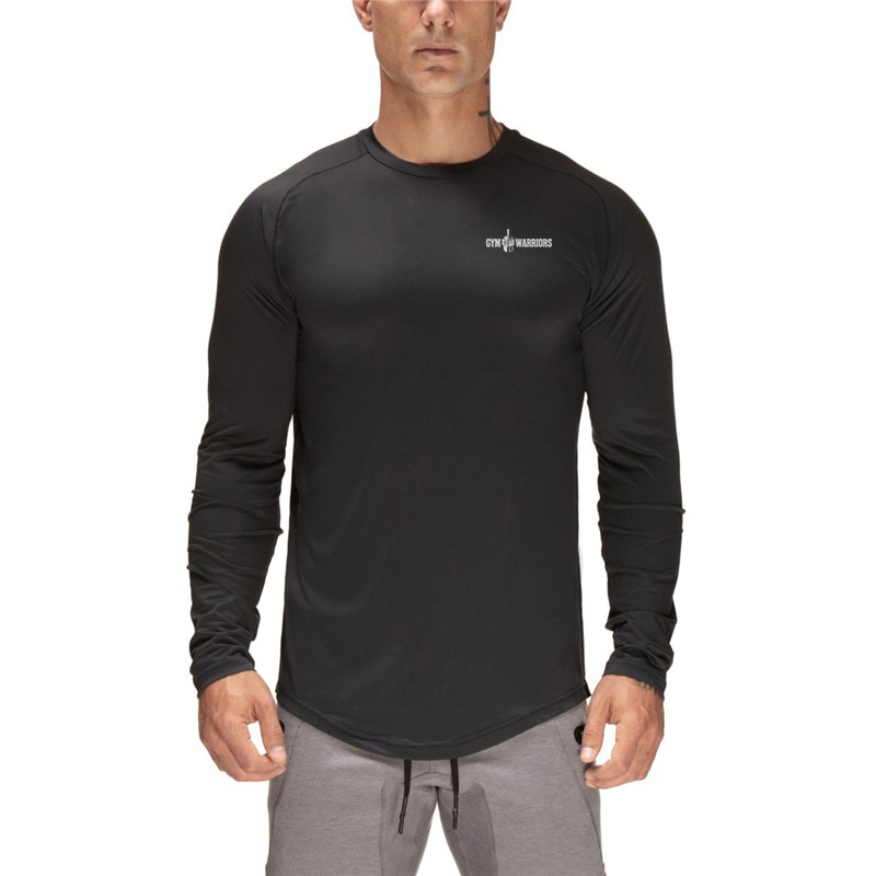 Áo thun thể thao tay dài cổ tròn thời trang mới năng động dành cho nam