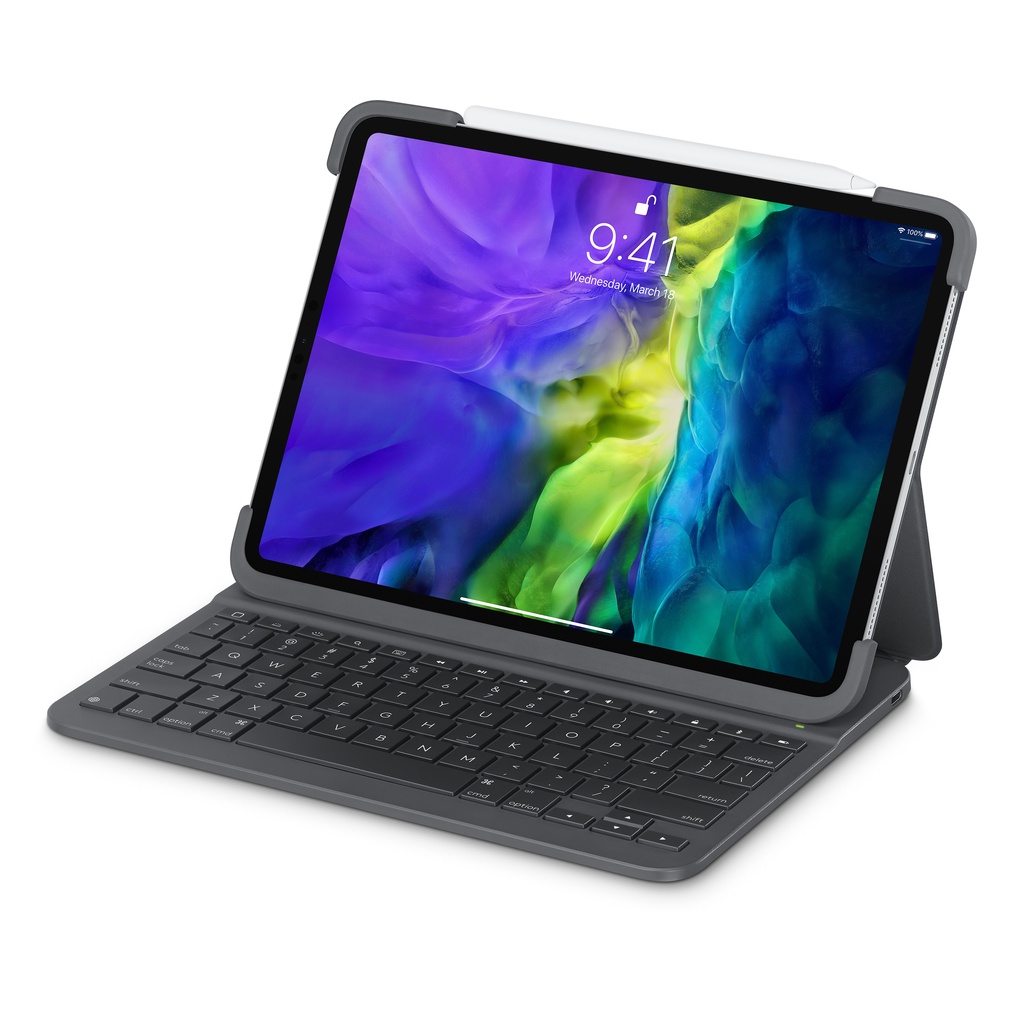 Bao da bàn phím Bluetooth iPad Pro 11 / iPad 12.9 inch Logitech Slim Folio Pro - Bảo hành chính hãng 12 tháng