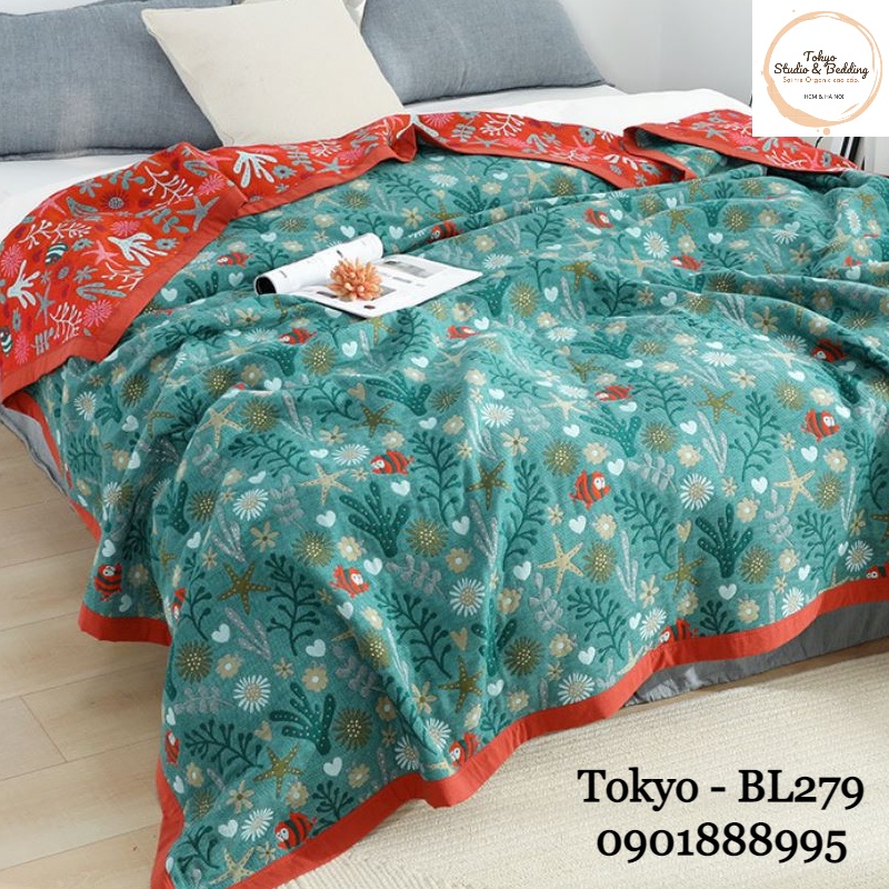 HOT ITEM🔴S32_Chăn Xô Thu Cotton Sợi tre Organic_Dòng Cao cấp siêu kháng khuẩn