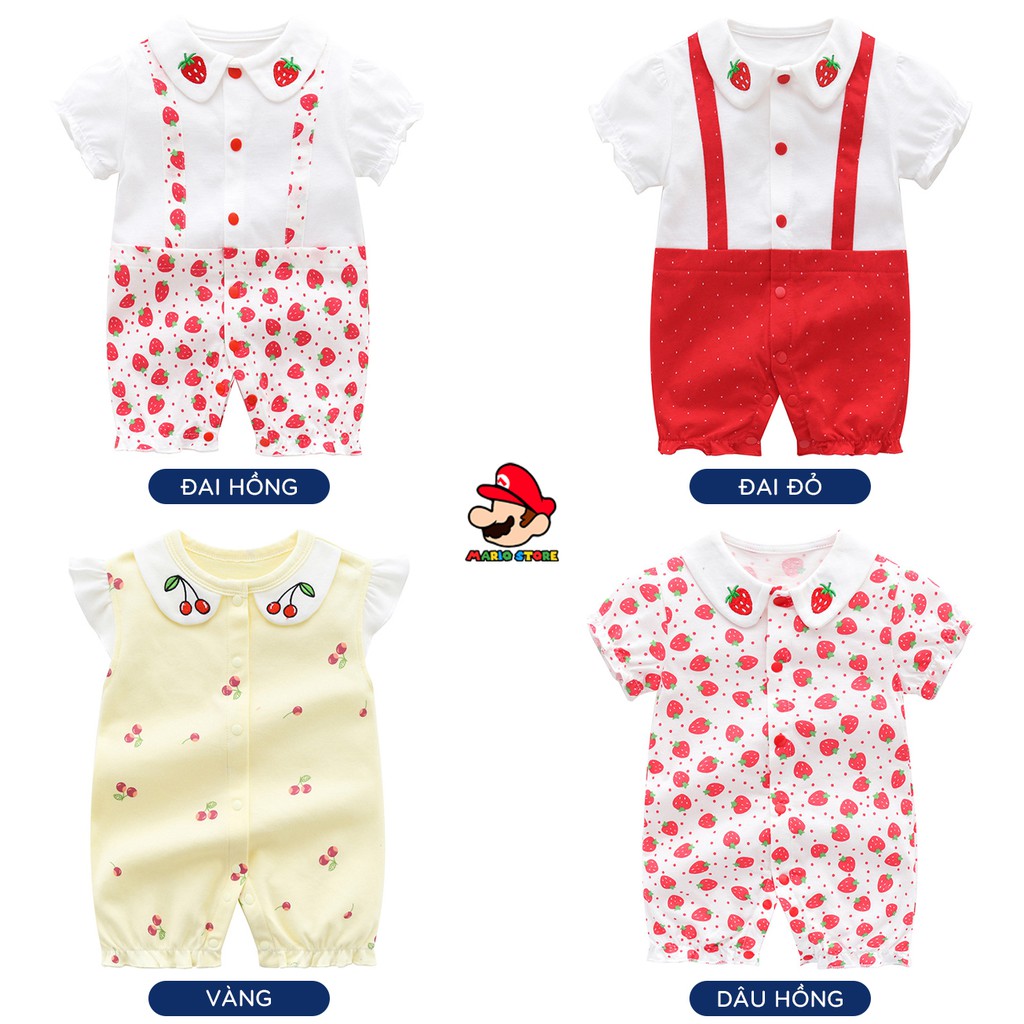 Bộ BODY bé gái bodysuit thắt nơ cho bé họa tiết đáng yêu chất cotton hàng xuất khẩu