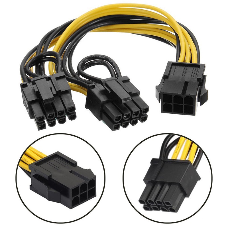 Set 5 Dây Cáp Nguồn Eps Cpu 12v 8 Pin Sang 8 (6 + 2) Cho Card Mining 20cm