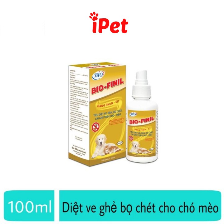  Chai Xịt Diệt Ve Rận Bọ Chét Cho Chó Mèo - Bio Finil - iPet Shop