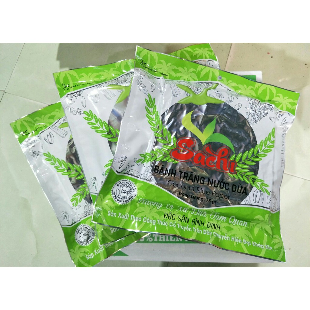 Bánh Tráng Nước Cốt Dừa Nướng Sẵn Sachi 🌟Thùng 10 Bì Loại 75Gram🌟Bánh Tráng Sachi🌟 | BigBuy360 - bigbuy360.vn
