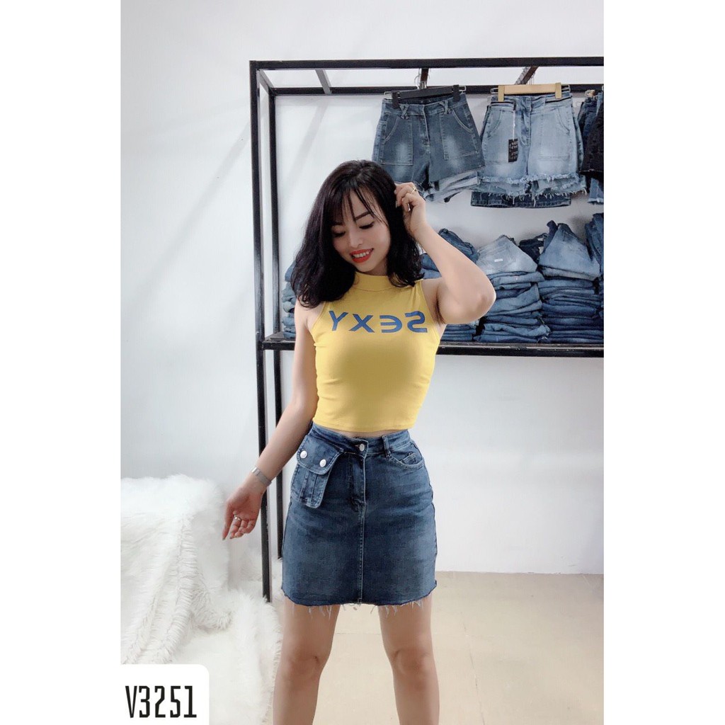 [HÀNG CAO CẤP] Váy Jean nữ túi trước xanh V3251 [MPVC] | BigBuy360 - bigbuy360.vn